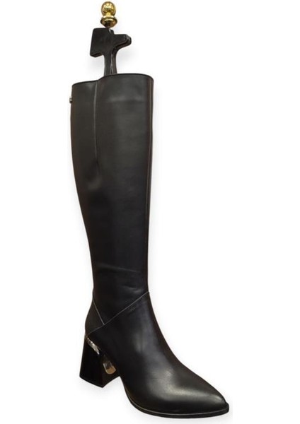 2552005K Sivri Burun Topuklu Klasik Deri Kadın Çizme fiyatları