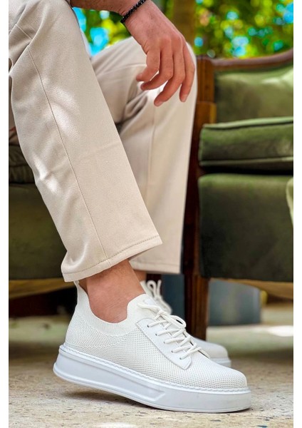 KB-116 Kuback Beyaz Bağcıklı Triko Günlük Erkek Ayakkabı fırsatları