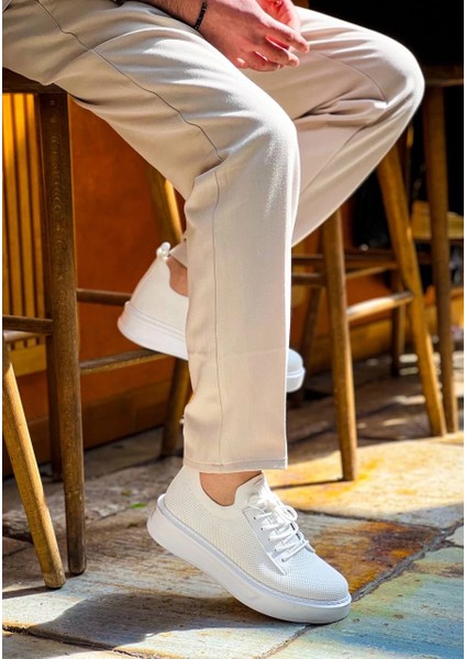 KB-116 Kuback Beyaz Bağcıklı Triko Günlük Erkek Ayakkabı indirimleri