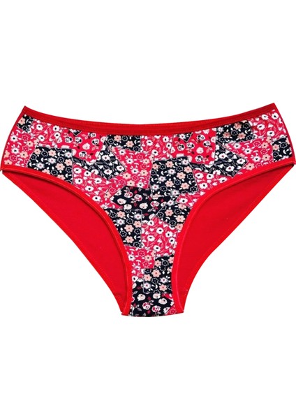 Pamuklu Geniş Kenarlı Likralı Desenli Bato Kadın Külot 7'li Paket