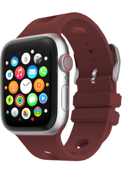 Watch 10 42MM Delikli Tasarım Zore KRD-147 Silikon Kordon - Siyah fiyatları