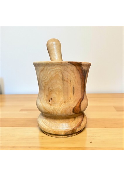 🌸✨ El Yapımı Erik Ağacından Ahşap Havan