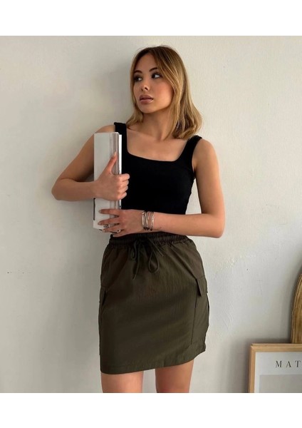 Kargo Cep Ince Paraşüt Etek Haki S241019 modelleri