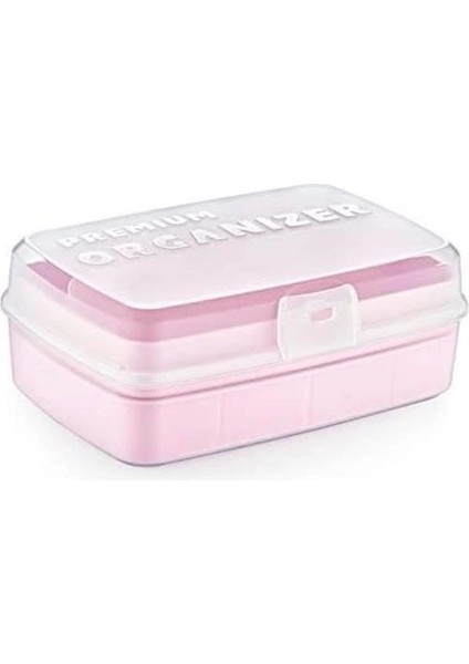 Buffer® 12 Bölmeli Çok Amaçlı Takı Toka Kutusu Dikiş Kutusu Kapaklı Organizer Kutusu Bölmeli Kutu