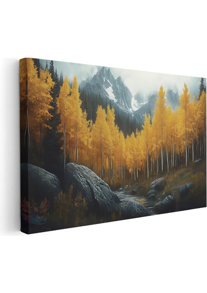 Kanvas Yatay Duvar Tablosu Kanvas Sonbahar Manzarasi3 Ev Ofis Salon Modern Duvar Tablosu