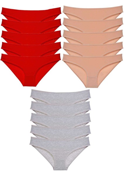 15 Adet Süper Eko Set Likralı Kadın Slip Külot 513