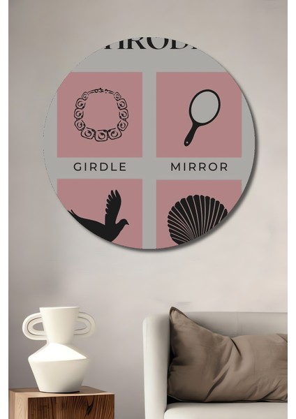 Aşk Tanrıçası Afrodit Ahşap Mdf Dekoratif Ev/işyeri Duvar Tablo Yuvarlak Ev/işyeri Duvar Tablo