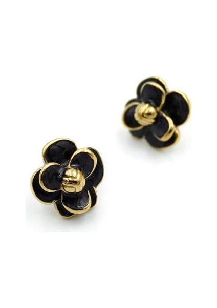 Çiçek Küpe - Siyah