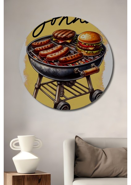 Grillers Gonna Grill Ahşap Mdf Dekoratif Ev/işyeri Duvar Tablo Yuvarlak Ev/işyeri Duvar Tablo