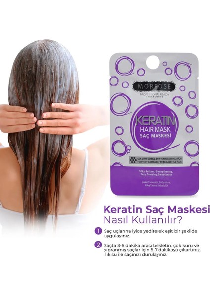 Keratin Saç Maskesi 25 ml (24 Adet) - Yıpranmış Saçlar Için - Mrfs modelleri