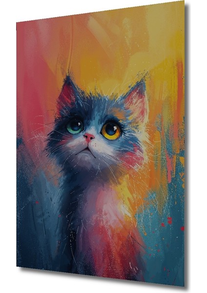 Renkli Kedi Resmi Dekoratif Ahşap Mdf Ev/işyeri Duvar Tablo Dikdörtgen Ev/işyeri Duvar Tablo fiyatları