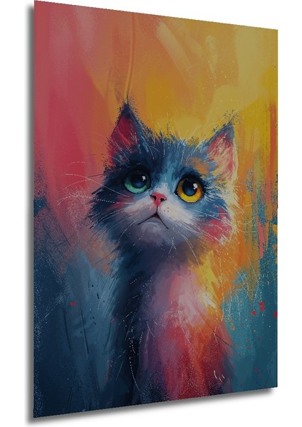 Renkli Kedi Resmi Dekoratif Ahşap Mdf Ev/işyeri Duvar Tablo Dikdörtgen Ev/işyeri Duvar Tablo modelleri