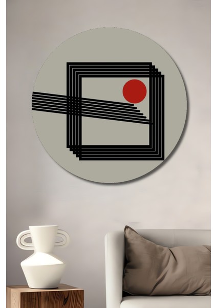 Soyut Geometrik Sanat Ahşap Mdf Dekoratif Ev/işyeri Duvar Tablo Yuvarlak Ev/işyeri Duvar Tablo