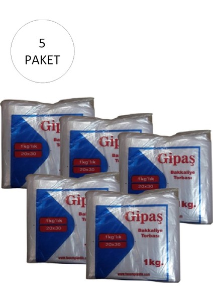 Bakkaliye Naylon Torba 1'kg Lık 20X30 cm 5 Paket (Takriben 1.800 Adet)