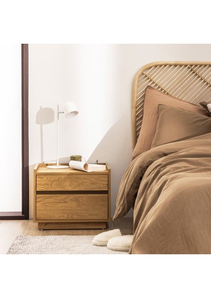 Ahşap Zenwood Çift Çekmeceli Modern Komodin