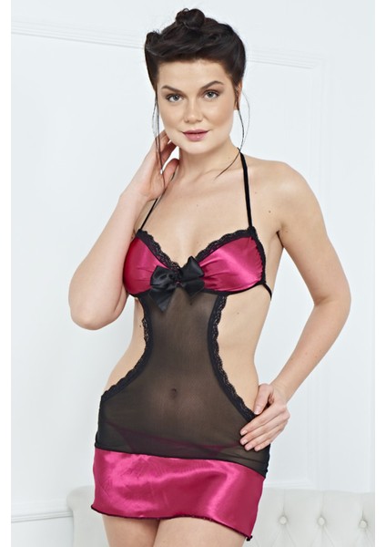 Kadın Şık Saten Gecelik Takım 3528 - Royaleks