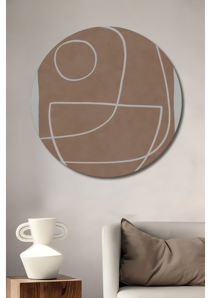 Minimalist Soyut Sanat Dekoratif Ahşap Mdf Ev/işyeri Duvar Tablo Yuvarlak Ev/işyeri Duvar Tablo