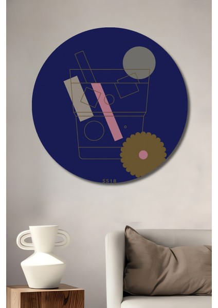 Geometrik Soyut Ahşap Mdf Dekoratif Ev/işyeri Duvar Tablo Yuvarlak Ev/işyeri Duvar Tablo