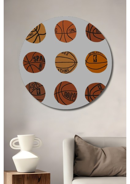 Basketbol Topları Ahşap Mdf Dekoratif Ev/işyeri Duvar Tablo Yuvarlak Ev/işyeri Duvar Tablo