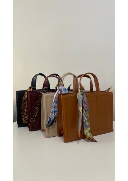 Şık Kadın Fularlı El ve Omuz Çantası / Çanta / Omuz Çantası