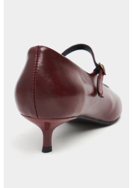 Eldon Bordo Raşel Rustik Desenli Hakiki Deri Topuklu Kadın Ayakkabı fırsatları