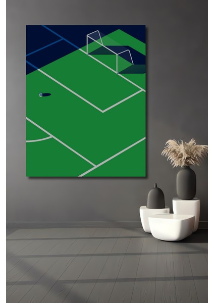 Yeşil Sahada Futbol Dekoratif Ahşap Mdf Ev/işyeri Duvar Tablo Dikdörtgen Ev/işyeri Duvar Tablo