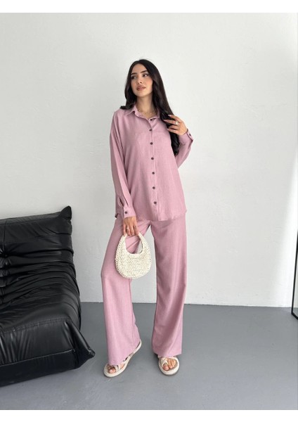 Gömlek Pantolon Ikili Takım - Toz Pembe fiyatları