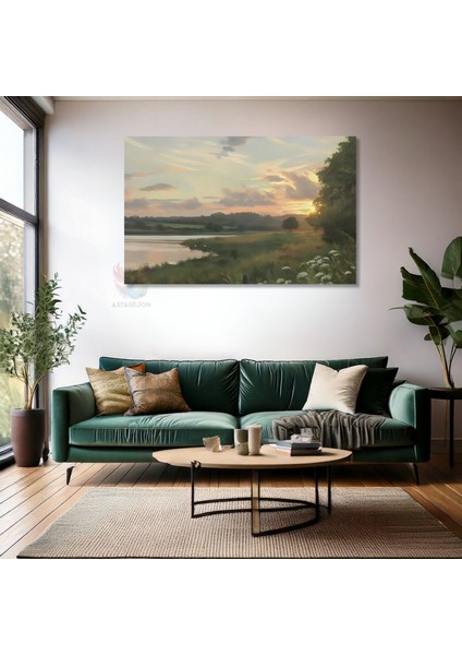 Kanvas Yatay Duvar Tablosu Kanvas Vintage Gol Manzarasi Ev Ofis Salon Modern Duvar Tablosu fiyatları