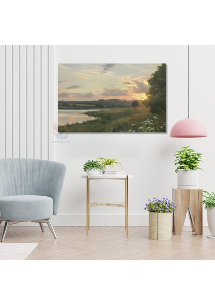 Kanvas Yatay Duvar Tablosu Kanvas Vintage Gol Manzarasi Ev Ofis Salon Modern Duvar Tablosu modelleri