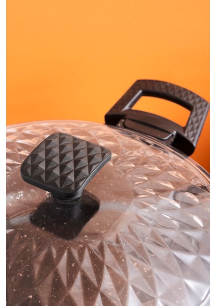 Progranito Döküm 3 Parça 26 cm Cam Kapaklı Tencere ve Tava Seti fırsatları