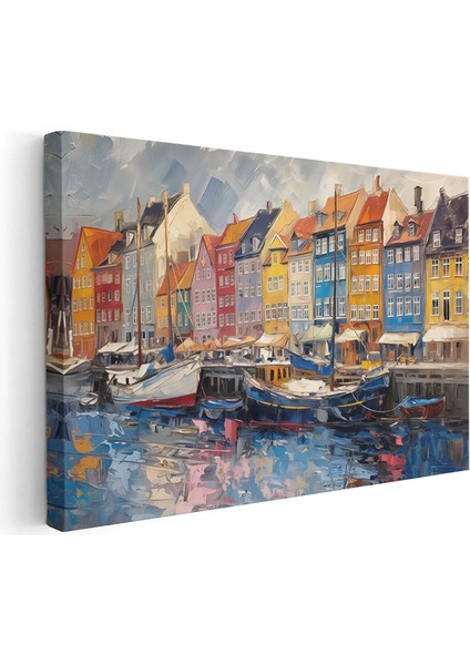 Kanvas Yatay Duvar Tablosu Kanvas Avrupa Sehir Manzarasi Ev Ofis Salon Modern Duvar Tablosu