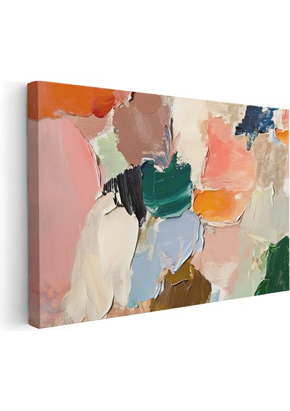 Kanvas Yatay Duvar Tablosu Kanvas Renkli Firca Darbeleri5 Ev Ofis Salon Modern Duvar Tablosu