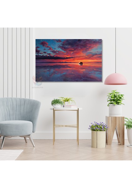 Kanvas Yatay Duvar Tablosu Kanvas Gunbatimi Renkleri Ev Ofis Salon Modern Duvar Tablosu modelleri