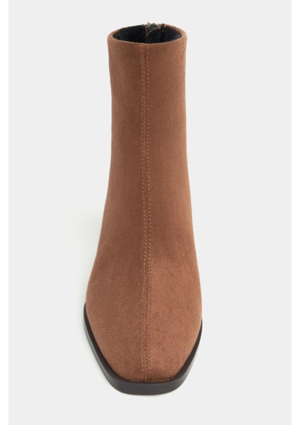 Casey Taba Süet Arka Fermuar Detay Kadın Topuklu Bot modelleri