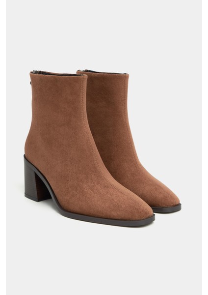 Casey Taba Süet Arka Fermuar Detay Kadın Topuklu Bot indirimleri