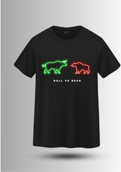 Devısso Traders Bull & Bear Neon - Traders, Borsaci Kadın Siyah T-Shirt modelleri