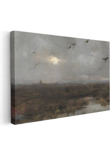 Kanvas Yatay Duvar Tablosu Kanvas Vintage Gokyuzu Ev Ofis Salon Modern Duvar Tablosu