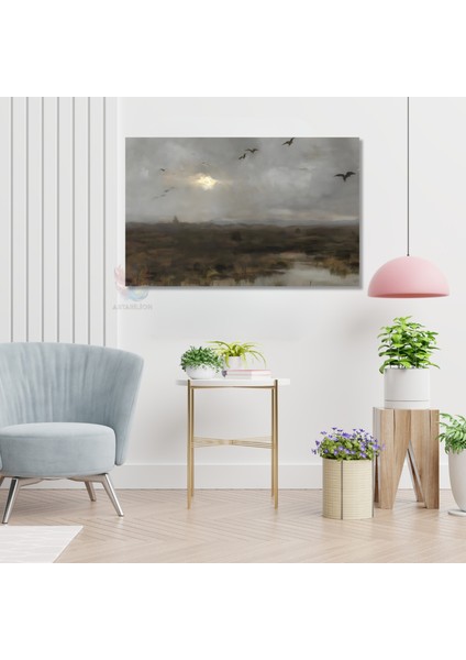 Kanvas Yatay Duvar Tablosu Kanvas Vintage Gokyuzu Ev Ofis Salon Modern Duvar Tablosu modelleri