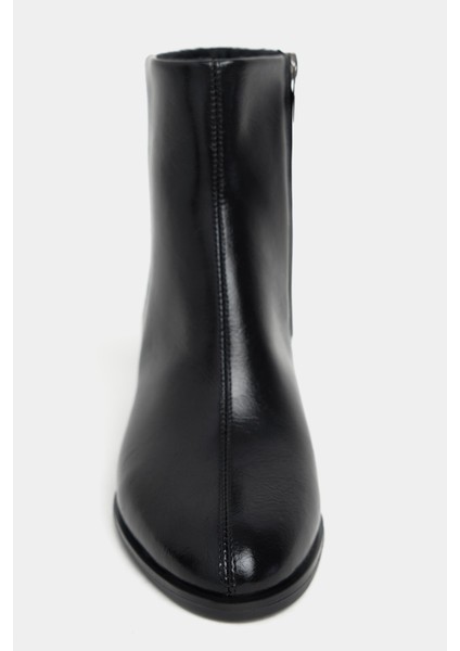 Boni Siyah Rustik Desen Fermuar Detaylı Kadın Topuklu Kadın Bot fırsatları