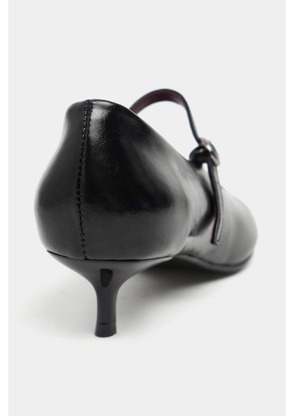 Eldon Siyah Raşel Rustik Desenli Hakiki Deri Topuklu Kadın Ayakkabı fırsatları