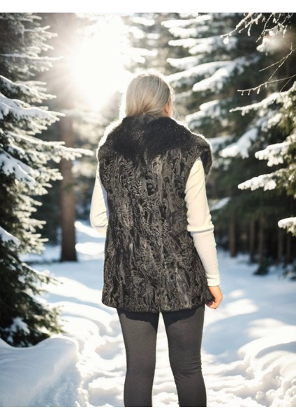 Kadın Kolsuz Hakiki Kürk - Siyah fiyatları