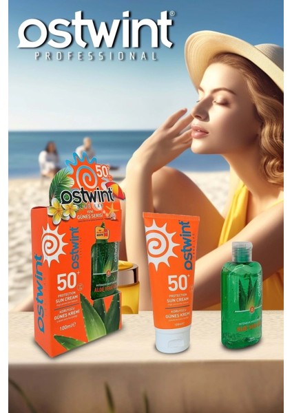 Spf 50 Güneş Kremi 100 ml E Vitaminli Aloe Vera Jel 100 ml Hediyeli fiyatları
