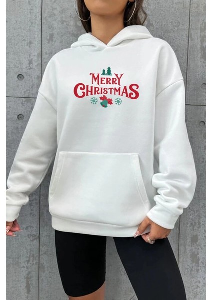 Merry Chrıstmas Sweatshirt & Hodie - Beyaz