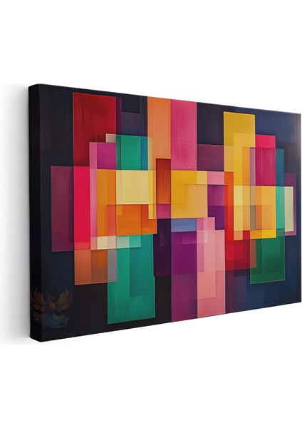 Kanvas Yatay Duvar Tablosu Kanvas Geometrik Sekiller5 Ev Ofis Salon Modern Duvar Tablosu