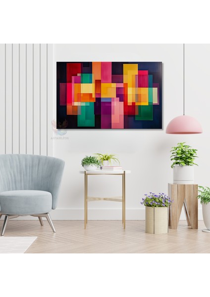 Kanvas Yatay Duvar Tablosu Kanvas Geometrik Sekiller5 Ev Ofis Salon Modern Duvar Tablosu modelleri