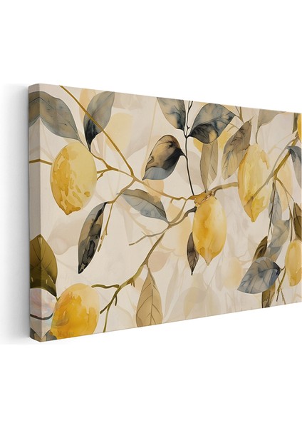 Kanvas Yatay Duvar Tablosu Kanvas Limon Agaci Dallari Ev Ofis Salon Modern Duvar Tablosu