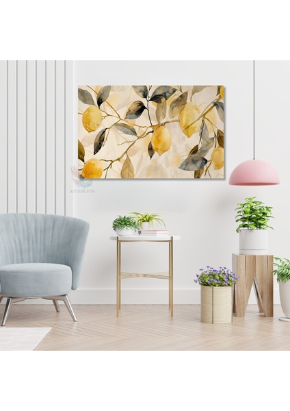 Kanvas Yatay Duvar Tablosu Kanvas Limon Agaci Dallari Ev Ofis Salon Modern Duvar Tablosu modelleri
