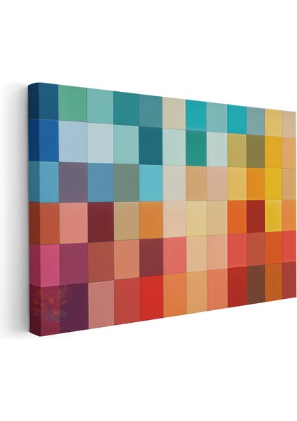 Kanvas Yatay Duvar Tablosu Kanvas Renk Kareleri Ev Ofis Salon Modern Duvar Tablosu