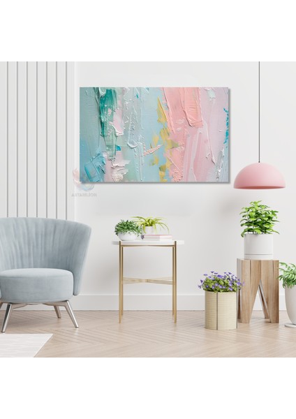 Kanvas Yatay Duvar Tablosu Kanvas Pastel Firca Darbeleri2 Ev Ofis Salon Modern Duvar Tablosu modelleri