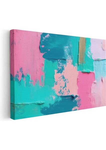 Kanvas Yatay Duvar Tablosu Kanvas Renkli Firca Darbeleri Ev Ofis Salon Modern Duvar Tablosu